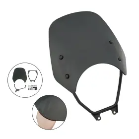 Win-h179-blk Areyourshop Abs Motorcycle Windshield Windscreen Fit For Honda Gb350 Gb350s 2023-2024 Blk