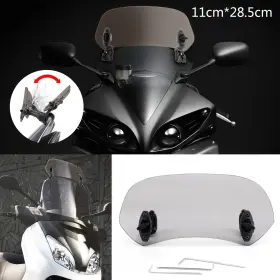 Win-074-smoke Automoto8 Universal Adjustable Clip On Windshield Extension Spoiler Wind Deflector Smoke