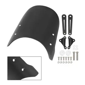 Automoto8 Win-144-blk Windshield Windscreen Fit For Moto Guzzi V7 Classic 2016-2023 V9 Bobber 2018 23