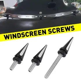 Gzls-eg-14-22bw Auxito 3pcs Fit Harley-davidson Electra Glide Spike Bolt Windscreen Fairing Black White