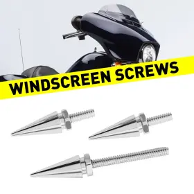 Gzls-eg-14-22s Auxito 3pcs For Harley-davidson Street Glide 2014 Spike Windscreen Fairing Bolt Silver