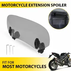 Proa-mo01738-1741 Auxito Motorcycle Windshield Wind Screen Deflector Extension Spoiler Universal Clip On