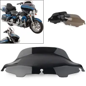 B-shiparts 550730120894 8 Inch Wave Windshield Windscreen For Harley Touring Electra Street Glide 1996-13 Us