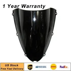B-shiparts 550732736482 Windshield Wind Fly Screen For Kawasaki Ninja Zx6r 636 2006-2007 Zx10r Black