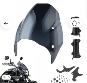 Bvomheez Ws0317ba For Kawasaki Vulcan 650 S650 Vn650 En650 2015-2024 Windshield Windscreen Black