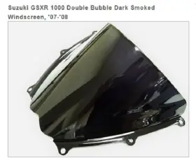 Wa-s-8a-ds Chrome Glow Suzuki Gsx-r1000 Replacement Dark Smoked Double Bubble Windshield Ft07-ft08