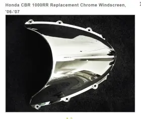 Ws-h-6b-ch Chrome Glow Honda Cbr 1000rr Double Bubble Replacement Windshield Ft06-ft07