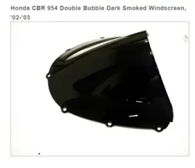 Ws-h-9a-ds Chrome Glow Honda Cbr 954 Dark Smoke Double Bubble Replacement Windshield Ft02-ft03