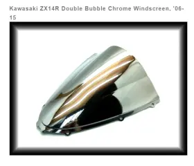 Ws-k-16b-ch Chrome Glow Kawasaki Ninja Zx14 Double Bubble Replacement Windshield Ft06-ft23