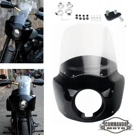 Us-t-037-15-cl Commandomoto Front Fairing Windshield Kit For Harley Dyna Fxd Fxdl Fxdf Street Bob Fxdb 06-17