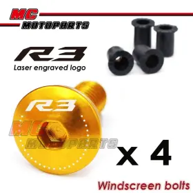 Clblogor34pcsmm510 Createmotor Cnc Windshield Screw Kit Set R3 Fits Yamaha Yzf 15 16 17 18 19 2020