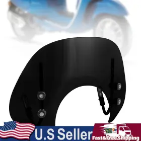 Win-106-blk Darupsun Short Windshield Windscreen Fits Vespa Primavera 150 2014-21