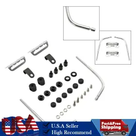 Win-142-chr Darupsun Universal Motorcycle Retro Cafe Racer Headlight Windshield Mounting Bracket