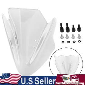 Win-k256-cle Darupsun Windshield Windscreen Wind Shield Protector For Kawasaki Er6n Er-6n 12-16 Cle