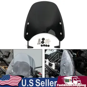 Win-t704-blk Darupsun Abs Motorcycle Windshield Windscreen Fits Scrambler 1200 2019-2022 Blk