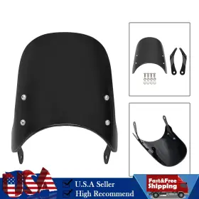 Win-t713-blk Darupsun Windshield Windscreen Fit For Yamaha Xsr 700 900 Honda Cb400 Cb1100 Cb1300 Blk