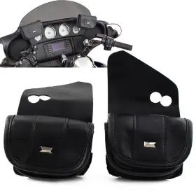Dictorcoltd 910000657572 For Harley Touring Street Glide Special Flhxs Black Dual Pouches Windshield Bags