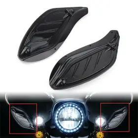 Dictorcoltdusa 550716362836 Side Wing Windshield Air Deflector For Harley Touring Flhr Flht Cvo 96-13 Black