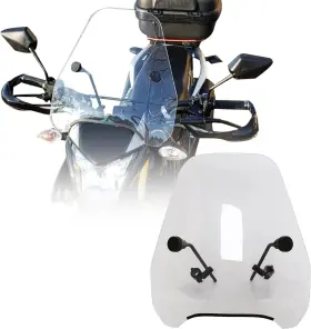 Wsd-08-f001 Ecotric Universal 16 3/4 Inch Width X15 Height Clear Motorcycle Windshield Black