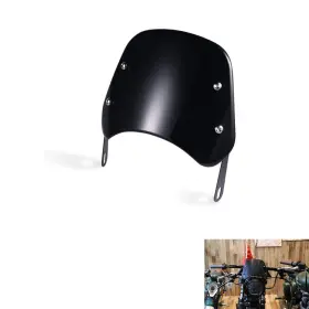 Eu-mtdf32-b Evomosa Universal Motorcycle Windshield Windscreen Deflector For 5 Ftft - 7 Black