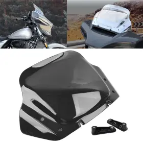 Flashbuyeasy 412000230453 14 Inch Windshield Sreen With Bracket For Harley Street Glide Cvo Flhxse Flhx 2024 Blk