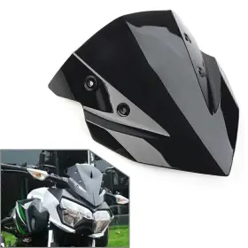 Flashbuyeasy 550749519580 1x Motorcycle Windshield Windscreen For Kawasaki Z400 2018-22 Abs Plastic Black
