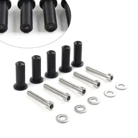 Flashbuyeasyusa 550746475377 5pcs Windshield Bolts Screws Nut Kit For Harley Road Glide Motorcycle Chrome