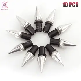 Fx-dfls-ak-21011011-1 Fxcnc 10x Cnc Spike Bolts Windscreen Windshield Fairings License M5 Screws Nuts Silver