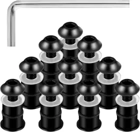Jik3z8fb Geehua 579406 2 10pcs Motorcycle Windshield Bolt Screw Kit M5 Aluminum Alloy One Size Black