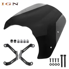 Ign2062882 Genrics Smoke Windshield Windscreen Bracket For 2015-2020 Kawasaki Vulcan S Vn650 N70 Us
