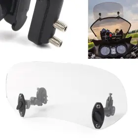 Goodcde 834561427040 Adjustable Windshield Clip On Extension Wind Deflector For Motorcycle Clear Us