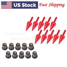 Gzyf 631000446248 Motorcycle Windshield Spike Bolt Screw Kit Red Fit Honda Yamaha Suzuki Bmw Vespa