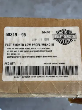 Harley-davidson 58319-95 Nos Oem Harley-davidson Flst Smoked Low Profile Windshield Kit New