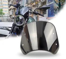 Hp01xfd-b Harpuou Universal Motorcycle Windshield Wind Deflector Windscreen Front Black