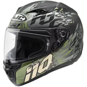 0810-3834-06 Hjc I10 Pitfall Helmet - Black/silver/metallic Green Mc-4sf Large