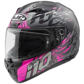 0810-3838-08 Hjc I10 Pitfall Helmet - Black/silver/pink Mc-8sf 2xl