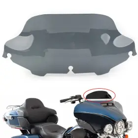 Hkseller-au 425124520522 Grey 8 Inch Wave Windshield Windscreen For Harley Touring Electra Street Glide 96-13