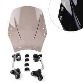Hukyu 550735806724 1x Universal Motorcycle Windshield Wind Screen Deflector Shield Tan Us