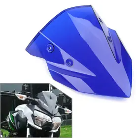 Hukyu 612063555252 Blue Motorcycle Windshield Windscreen For Kawasaki Z400 2018-2022 2021 2020 2019