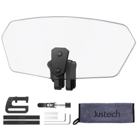 Jsp021 Justech Universal Motorcycle Windshield Adjustable Wind Deflector Clip Smoke