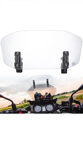 F0311-00702cl Kemimoto Motorcycle Universal Windshield Deflector Extension Spoiler