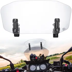 Km1f0311-00702cl Kemimoto Motorcycle Windshield Extension Aluminum Adjustable Clear Universal Clip Metal