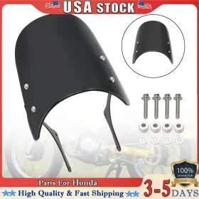 Win-h168-blk Kingdarn Windshield Windscreen For Honda Trail 125 Ct110 Ct125 Hunter Cub 2021-2023 Black