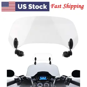 Kkkeeparts 550726392304 38cm Clear Adjustable Clip On Windshield Extension Spoiler Wind Deflector Moto