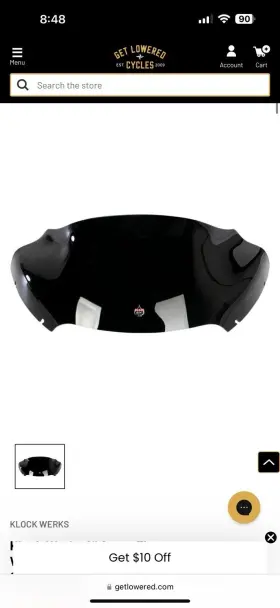 2310-0582 Klock Werks 9 Inch Black Sport Flare Windshield 2015-2023 Harley Road Glide