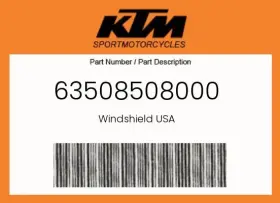 63508508000 Ktm Genuine Windshield Usa -