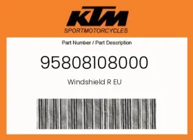 95808108000 Ktm Genuine Windshield R Eu -