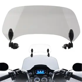 Lbox 550722729135 Adjustable Clip On Windshield Extension Spoiler Wind Deflector For Motor Smoke
