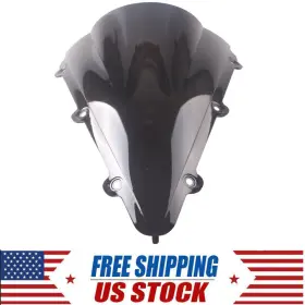 Tube-65yf009 Lbox Front Windscreen Smoke Double Bubble Windshield Fits Yamaha Yzf R1 2004 - 2006