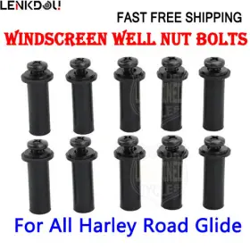 Mp19-002-0002 Lenkdou 2-la-dt 10 Pcs Windscreen Well Nut Bolts Windshield Screws Kit Fit For Harley Road Glide